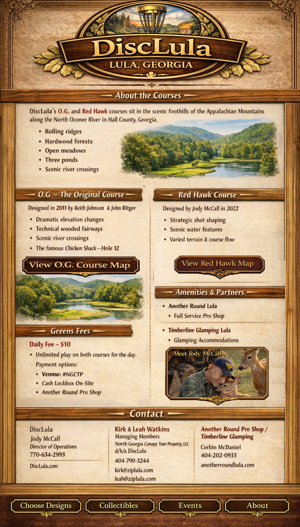 About the Courses page