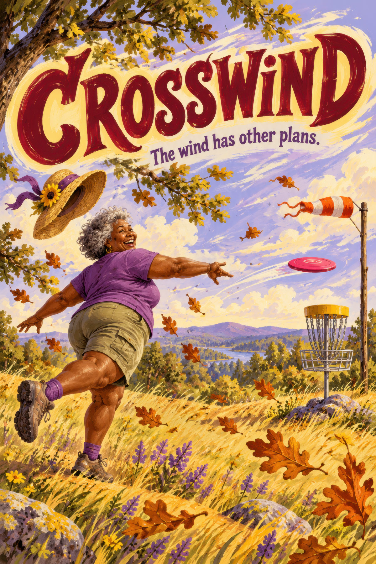 Crosswind disc golf illustration