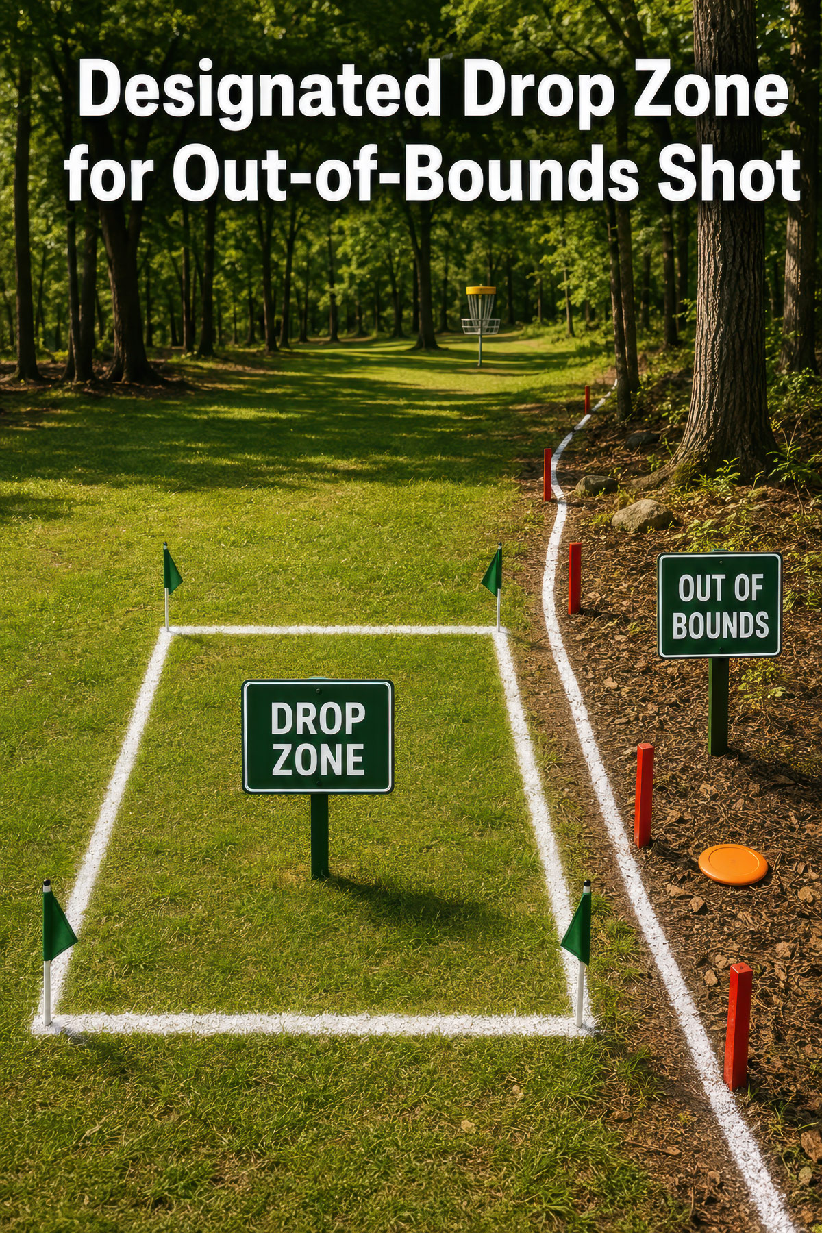 Drop zone disc golf illustration