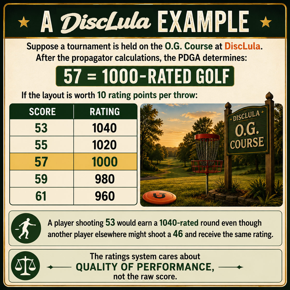 Rotating PDGA Ratings System design image right