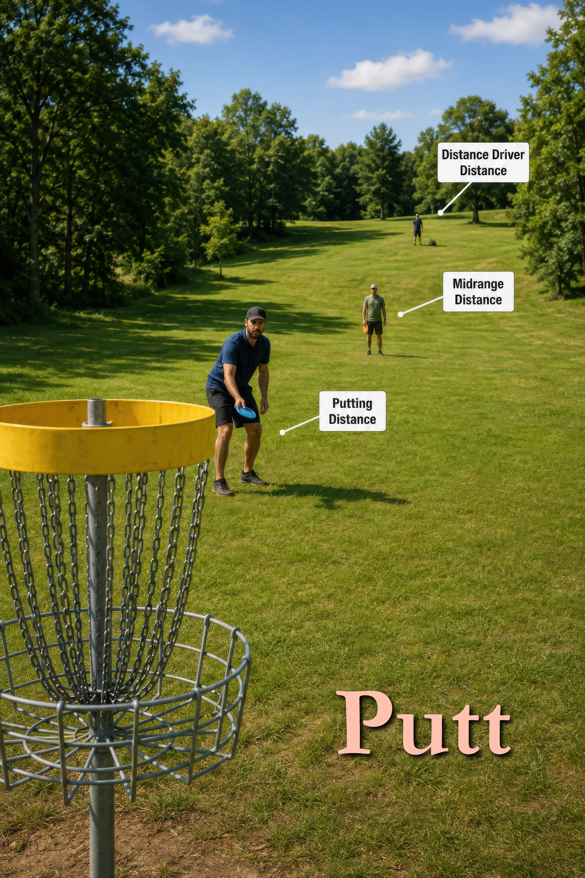 Putt disc golf illustration