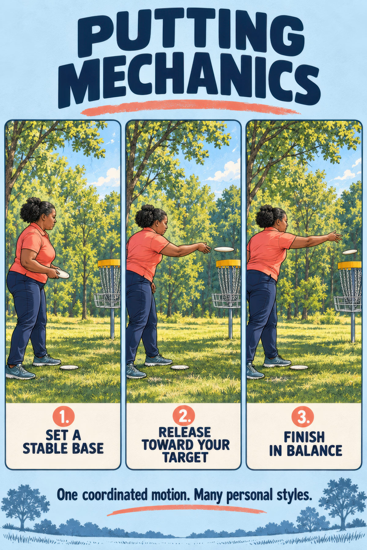 Putting Mechanics disc golf illustration