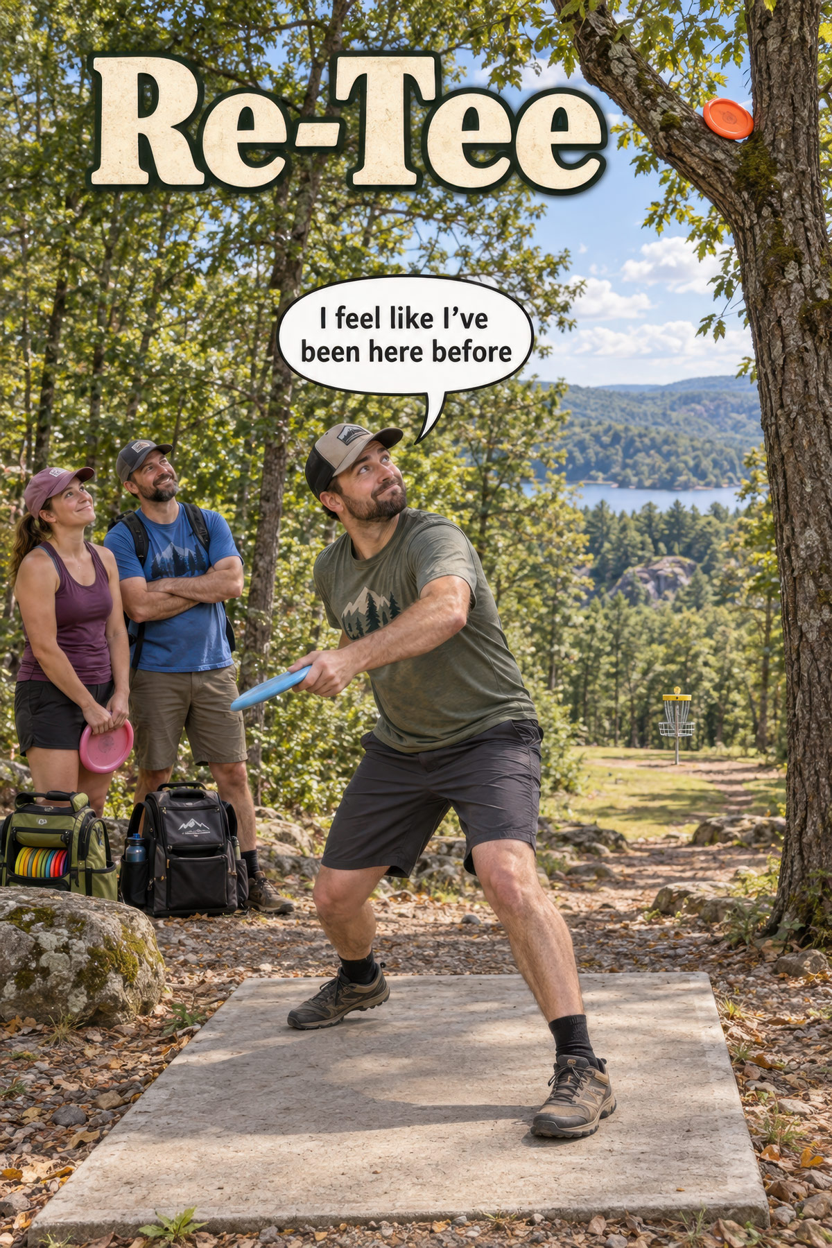 Re-Tee disc golf illustration