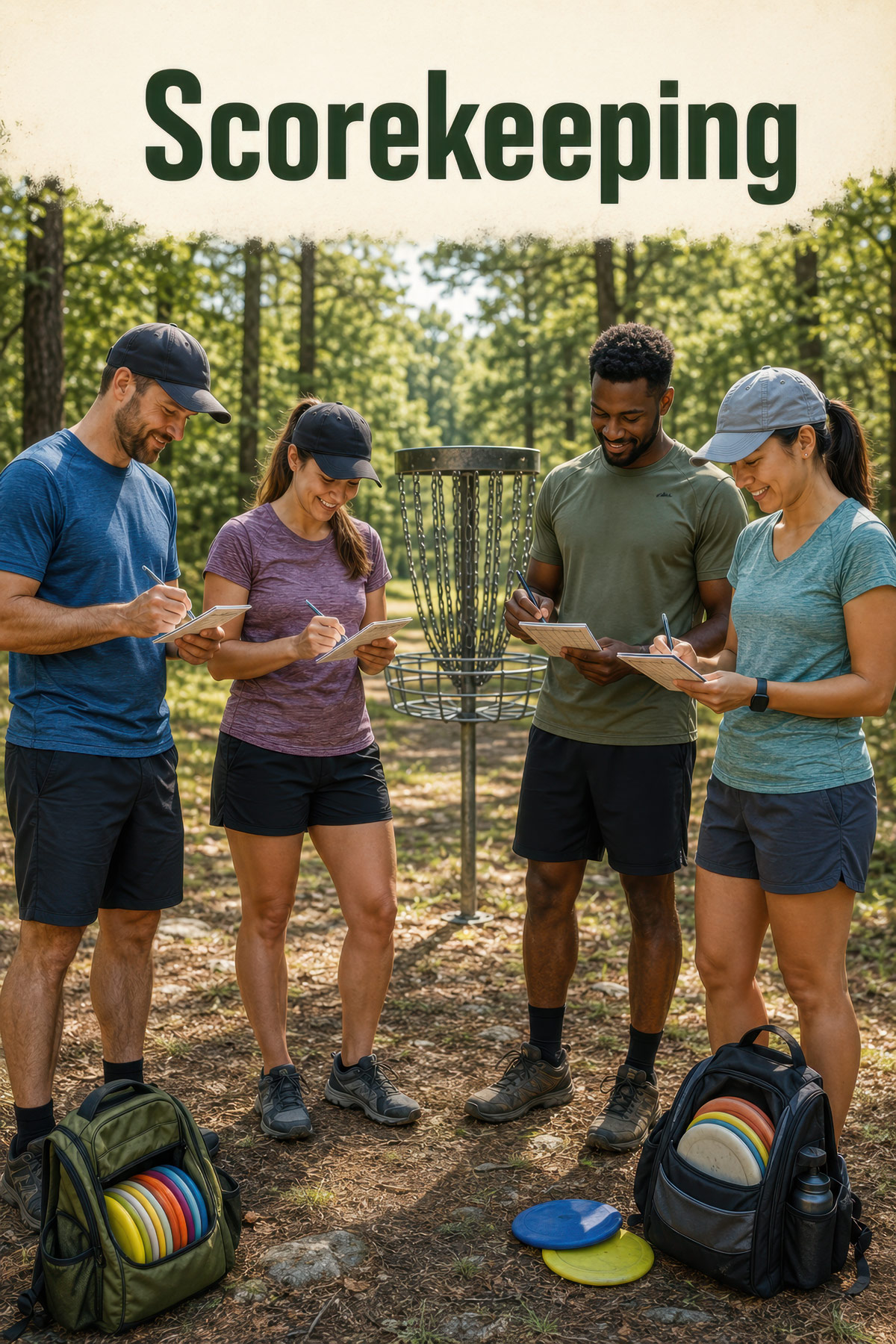 Scorekeeping disc golf illustration