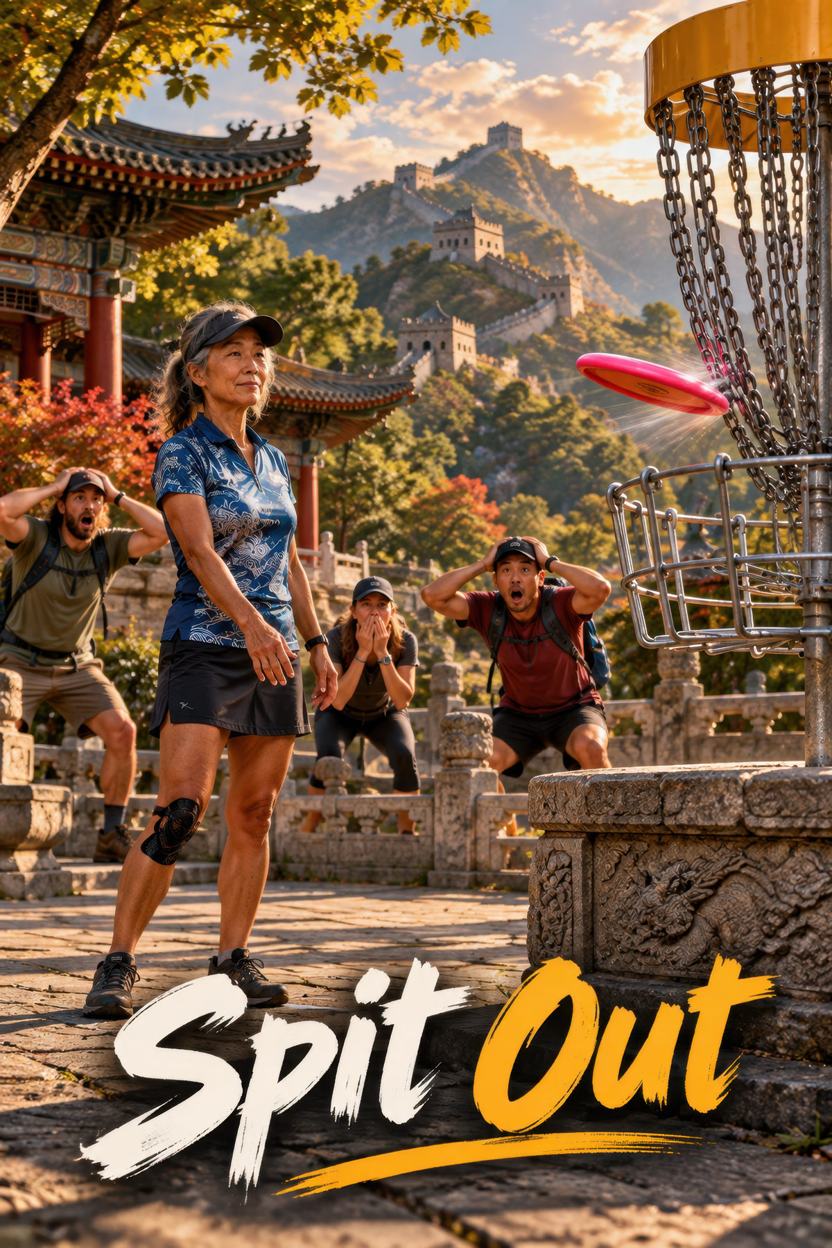 Spit Out disc golf illustration