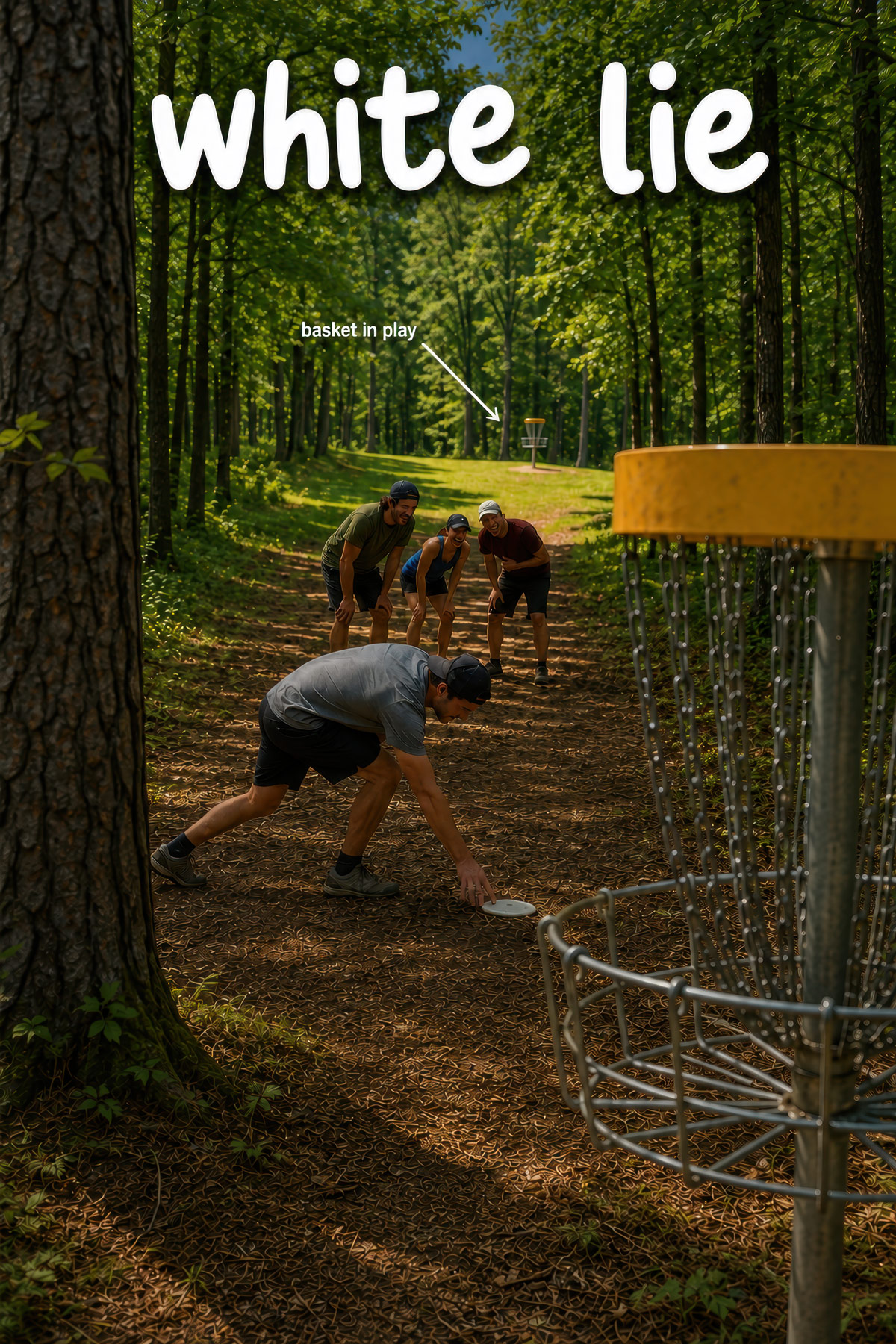 White lie disc golf illustration