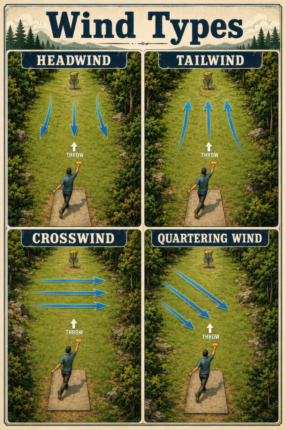 Wind Types disc golf illustration